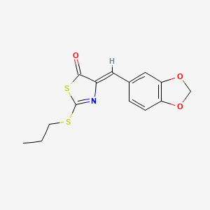 molecular formula C14H13NO3S2 B4539868 4-(1,3-benzodioxol-5-ylmethylene)-2-(propylthio)-1,3-thiazol-5(4H)-one 