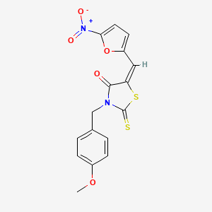 molecular formula C16H12N2O5S2 B4539912 3-(4-methoxybenzyl)-5-[(5-nitro-2-furyl)methylene]-2-thioxo-1,3-thiazolidin-4-one 