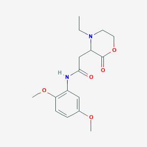 molecular formula C16H22N2O5 B4539916 N-(2,5-dimethoxyphenyl)-2-(4-ethyl-2-oxo-3-morpholinyl)acetamide 