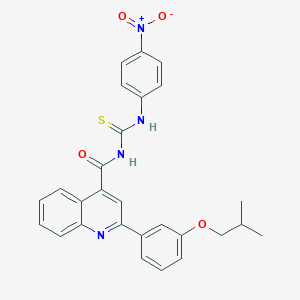 2-[3-(2-methylpropoxy)phenyl]-N-[(4-nitrophenyl)carbamothioyl]quinoline-4-carboxamide