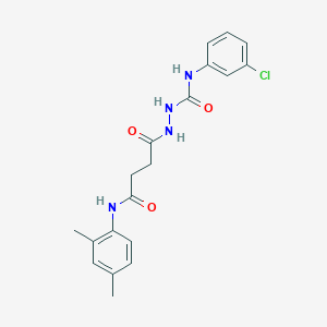 molecular formula C19H21ClN4O3 B4539930 N-(3-chlorophenyl)-2-{4-[(2,4-dimethylphenyl)amino]-4-oxobutanoyl}hydrazinecarboxamide 