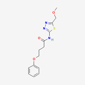 molecular formula C14H17N3O3S B4539933 N-[5-(methoxymethyl)-1,3,4-thiadiazol-2-yl]-4-phenoxybutanamide 