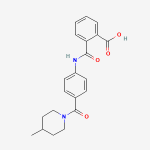 molecular formula C21H22N2O4 B4539934 2-[({4-[(4-methyl-1-piperidinyl)carbonyl]phenyl}amino)carbonyl]benzoic acid 