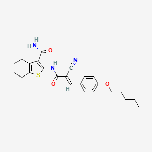 molecular formula C24H27N3O3S B4539940 2-({2-cyano-3-[4-(pentyloxy)phenyl]acryloyl}amino)-4,5,6,7-tetrahydro-1-benzothiophene-3-carboxamide 