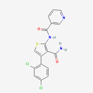 molecular formula C17H11Cl2N3O2S B4539948 N-[3-(aminocarbonyl)-4-(2,4-dichlorophenyl)-2-thienyl]nicotinamide 