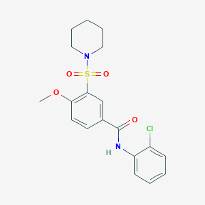 molecular formula C19H21ClN2O4S B4539955 N-(2-chlorophenyl)-4-methoxy-3-(1-piperidinylsulfonyl)benzamide 