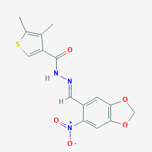 N'-({6-nitro-1,3-benzodioxol-5-yl}methylene)-4,5-dimethyl-3-thiophenecarbohydrazide