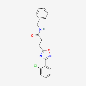 molecular formula C18H16ClN3O2 B4540011 N-benzyl-3-[3-(2-chlorophenyl)-1,2,4-oxadiazol-5-yl]propanamide 