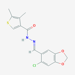 N'-[(6-chloro-1,3-benzodioxol-5-yl)methylene]-4,5-dimethyl-3-thiophenecarbohydrazide