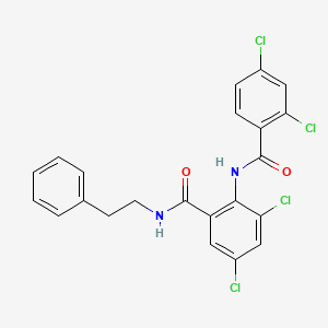 molecular formula C22H16Cl4N2O2 B4540044 3,5-dichloro-2-[(2,4-dichlorobenzoyl)amino]-N-(2-phenylethyl)benzamide 