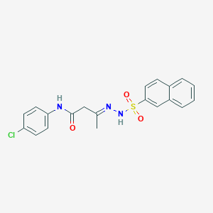 N-(4-chlorophenyl)-3-[(2-naphthylsulfonyl)hydrazono]butanamide