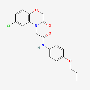 molecular formula C19H19ClN2O4 B4540052 2-(6-chloro-3-oxo-2,3-dihydro-4H-1,4-benzoxazin-4-yl)-N-(4-propoxyphenyl)acetamide 
