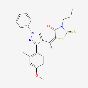 molecular formula C24H23N3O2S2 B4540057 5-{[3-(4-methoxy-2-methylphenyl)-1-phenyl-1H-pyrazol-4-yl]methylene}-3-propyl-2-thioxo-1,3-thiazolidin-4-one 