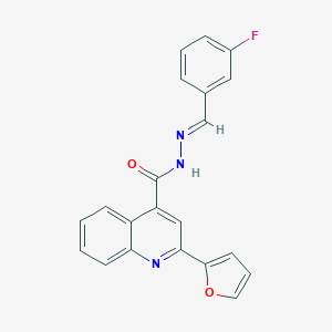 molecular formula C21H14FN3O2 B454007 N'-(3-fluorobenzylidene)-2-(2-furyl)-4-quinolinecarbohydrazide 