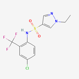 molecular formula C12H11ClF3N3O2S B4540087 N-[4-chloro-2-(trifluoromethyl)phenyl]-1-ethyl-1H-pyrazole-4-sulfonamide 