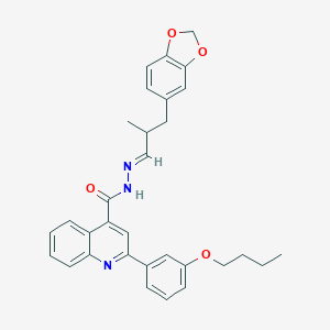 molecular formula C31H31N3O4 B454009 N'-[3-(1,3-benzodioxol-5-yl)-2-methylpropylidene]-2-(3-butoxyphenyl)-4-quinolinecarbohydrazide 