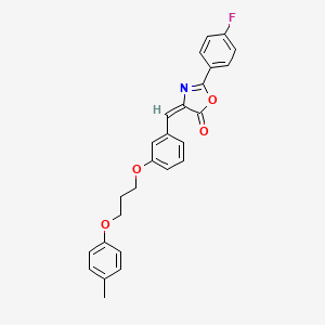 molecular formula C26H22FNO4 B4540098 2-(4-fluorophenyl)-4-{3-[3-(4-methylphenoxy)propoxy]benzylidene}-1,3-oxazol-5(4H)-one 