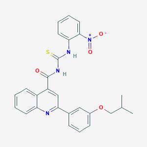 2-[3-(2-methylpropoxy)phenyl]-N-[(2-nitrophenyl)carbamothioyl]quinoline-4-carboxamide