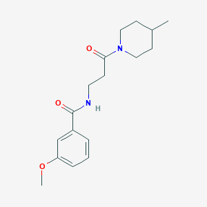 molecular formula C17H24N2O3 B4540102 3-methoxy-N-[3-(4-methyl-1-piperidinyl)-3-oxopropyl]benzamide 