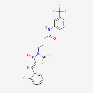 4-[5-(2-chlorobenzylidene)-4-oxo-2-thioxo-1,3-thiazolidin-3-yl]-N-[3-(trifluoromethyl)phenyl]butanamide