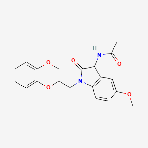 molecular formula C20H20N2O5 B4540128 N-[1-(2,3-dihydro-1,4-benzodioxin-2-ylmethyl)-5-methoxy-2-oxo-2,3-dihydro-1H-indol-3-yl]acetamide 