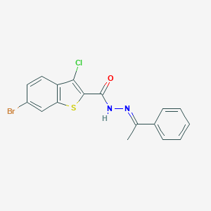 6-bromo-3-chloro-N'-(1-phenylethylidene)-1-benzothiophene-2-carbohydrazide