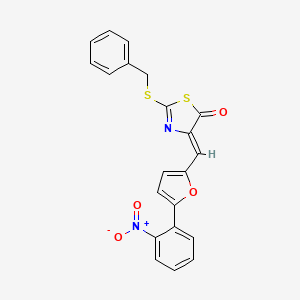 molecular formula C21H14N2O4S2 B4540137 2-(benzylthio)-4-{[5-(2-nitrophenyl)-2-furyl]methylene}-1,3-thiazol-5(4H)-one 