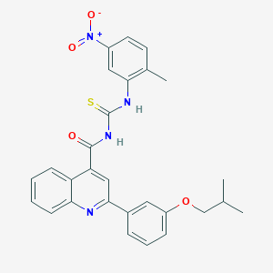 N-[(2-methyl-5-nitrophenyl)carbamothioyl]-2-[3-(2-methylpropoxy)phenyl]quinoline-4-carboxamide