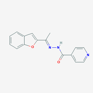 molecular formula C16H13N3O2 B454016 N'-[1-(1-benzofuran-2-yl)ethylidene]isonicotinohydrazide 
