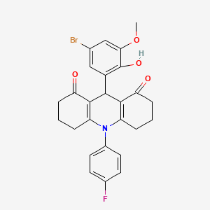 molecular formula C26H23BrFNO4 B4540178 9-(5-bromo-2-hydroxy-3-methoxyphenyl)-10-(4-fluorophenyl)-3,4,6,7,9,10-hexahydro-1,8(2H,5H)-acridinedione 