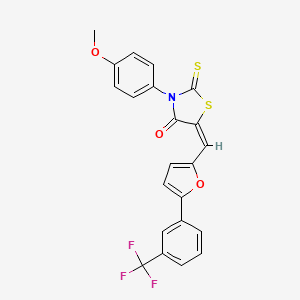 molecular formula C22H14F3NO3S2 B4540184 3-(4-methoxyphenyl)-2-thioxo-5-({5-[3-(trifluoromethyl)phenyl]-2-furyl}methylene)-1,3-thiazolidin-4-one 