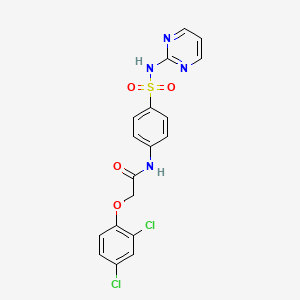 molecular formula C18H14Cl2N4O4S B4540219 2-(2,4-dichlorophenoxy)-N-{4-[(2-pyrimidinylamino)sulfonyl]phenyl}acetamide 
