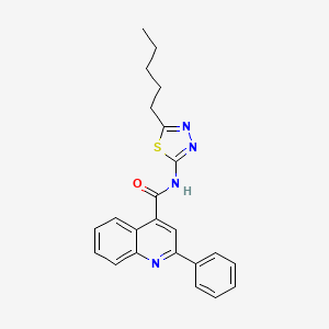 molecular formula C23H22N4OS B4540226 N-(5-pentyl-1,3,4-thiadiazol-2-yl)-2-phenyl-4-quinolinecarboxamide 