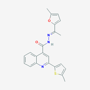 molecular formula C22H19N3O2S B454024 N'-[1-(5-methyl-2-furyl)ethylidene]-2-(5-methyl-2-thienyl)-4-quinolinecarbohydrazide 