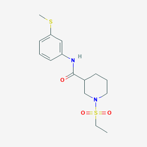 molecular formula C15H22N2O3S2 B4540242 1-(ethylsulfonyl)-N-[3-(methylthio)phenyl]-3-piperidinecarboxamide 