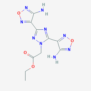 molecular formula C10H11N9O4 B4540245 ethyl [3,5-bis(4-amino-1,2,5-oxadiazol-3-yl)-1H-1,2,4-triazol-1-yl]acetate 