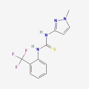 molecular formula C12H11F3N4S B4540253 N-(1-methyl-1H-pyrazol-3-yl)-N'-[2-(trifluoromethyl)phenyl]thiourea 