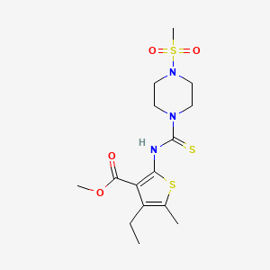 molecular formula C15H23N3O4S3 B4540259 methyl 4-ethyl-5-methyl-2-({[4-(methylsulfonyl)-1-piperazinyl]carbonothioyl}amino)-3-thiophenecarboxylate 