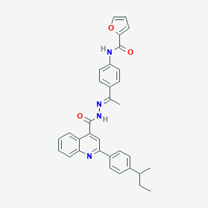 N-[4-(N-{[2-(4-sec-butylphenyl)-4-quinolinyl]carbonyl}ethanehydrazonoyl)phenyl]-2-furamide