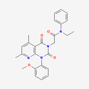 molecular formula C26H26N4O4 B4540262 N-ethyl-2-[1-(2-methoxyphenyl)-5,7-dimethyl-2,4-dioxo-1,4-dihydropyrido[2,3-d]pyrimidin-3(2H)-yl]-N-phenylacetamide 