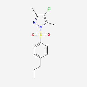 molecular formula C14H17ClN2O2S B4540264 4-chloro-3,5-dimethyl-1-[(4-propylphenyl)sulfonyl]-1H-pyrazole 