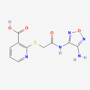 molecular formula C10H9N5O4S B4540266 2-({2-[(4-amino-1,2,5-oxadiazol-3-yl)amino]-2-oxoethyl}thio)nicotinic acid 