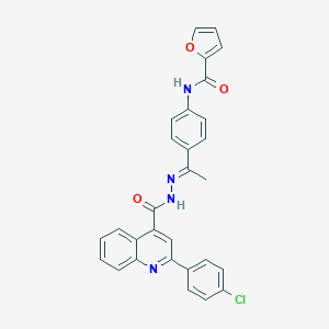 N-[4-(N-{[2-(4-chlorophenyl)-4-quinolinyl]carbonyl}ethanehydrazonoyl)phenyl]-2-furamide