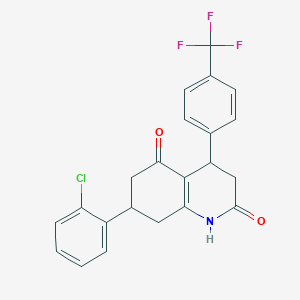 molecular formula C22H17ClF3NO2 B4540285 7-(2-chlorophenyl)-4-[4-(trifluoromethyl)phenyl]-4,6,7,8-tetrahydro-2,5(1H,3H)-quinolinedione 