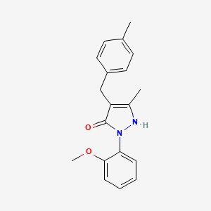 molecular formula C19H20N2O2 B4540288 1-(2-methoxyphenyl)-3-methyl-4-(4-methylbenzyl)-1H-pyrazol-5-ol 