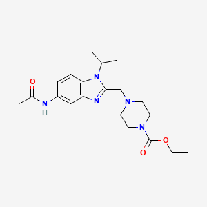 molecular formula C20H29N5O3 B4540295 ethyl 4-{[5-(acetylamino)-1-isopropyl-1H-benzimidazol-2-yl]methyl}-1-piperazinecarboxylate 