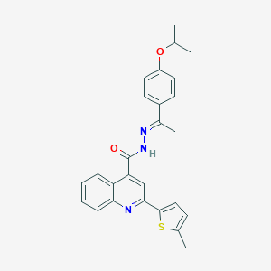 molecular formula C26H25N3O2S B454031 N'-[1-(4-isopropoxyphenyl)ethylidene]-2-(5-methyl-2-thienyl)-4-quinolinecarbohydrazide 