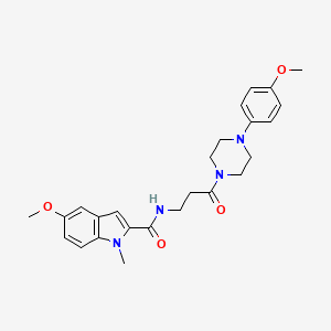 molecular formula C25H30N4O4 B4540317 5-methoxy-N-{3-[4-(4-methoxyphenyl)-1-piperazinyl]-3-oxopropyl}-1-methyl-1H-indole-2-carboxamide 