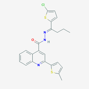 molecular formula C23H20ClN3OS2 B454032 N'-[1-(5-chloro-2-thienyl)butylidene]-2-(5-methyl-2-thienyl)-4-quinolinecarbohydrazide 