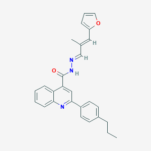 molecular formula C27H25N3O2 B454034 N'-[3-(2-furyl)-2-methyl-2-propenylidene]-2-(4-propylphenyl)-4-quinolinecarbohydrazide 